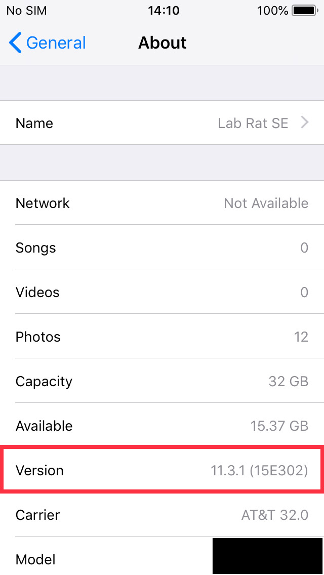 Finding your iPhone OS version on an iPhone